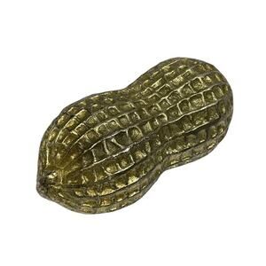 VTG Peanut Paperweight Textured Metal MCM Japan Leonard (?) Desk Accessory